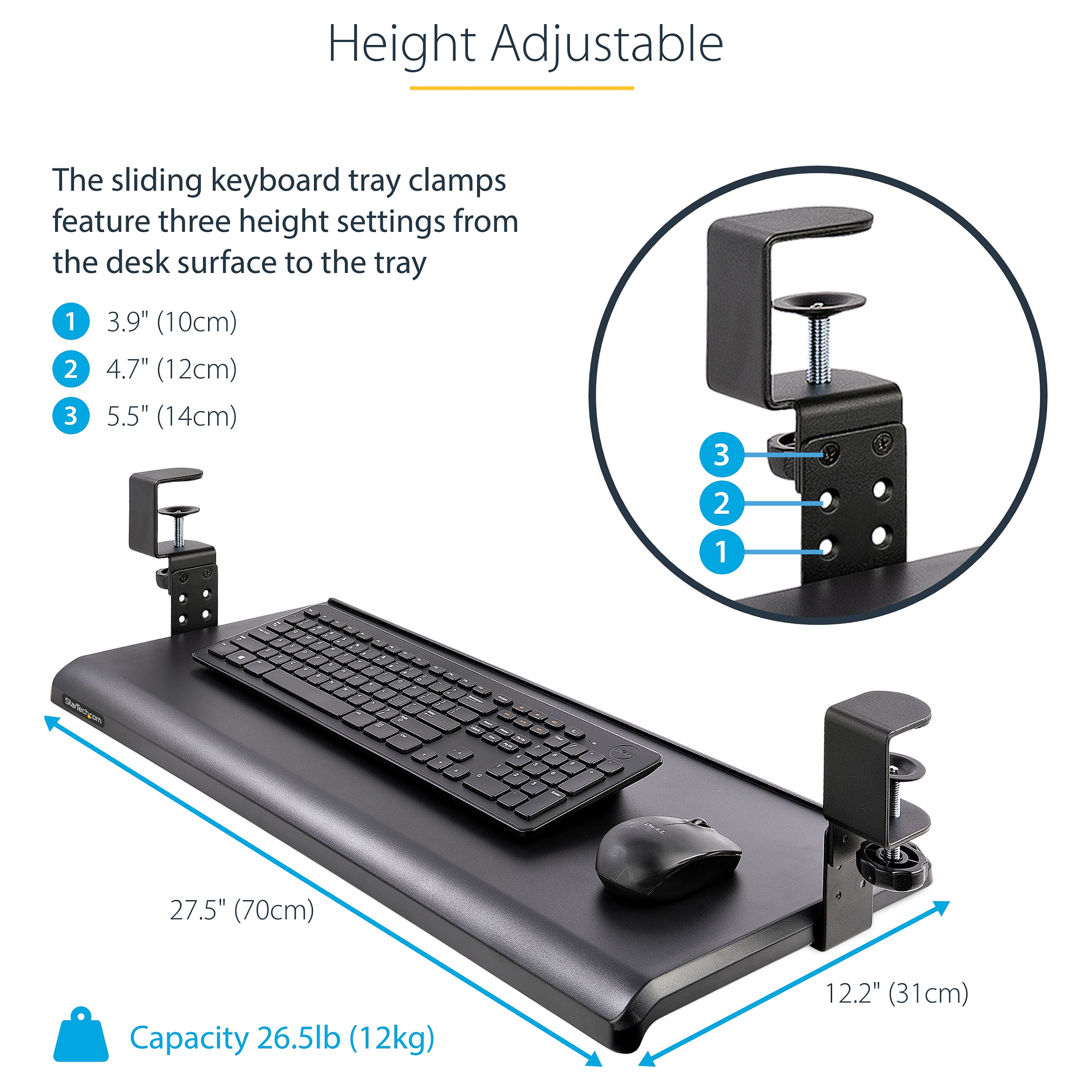 Mbajtëse për tastierë Delock KEYBOARD‑TRAY‑CLAMP1 - 12