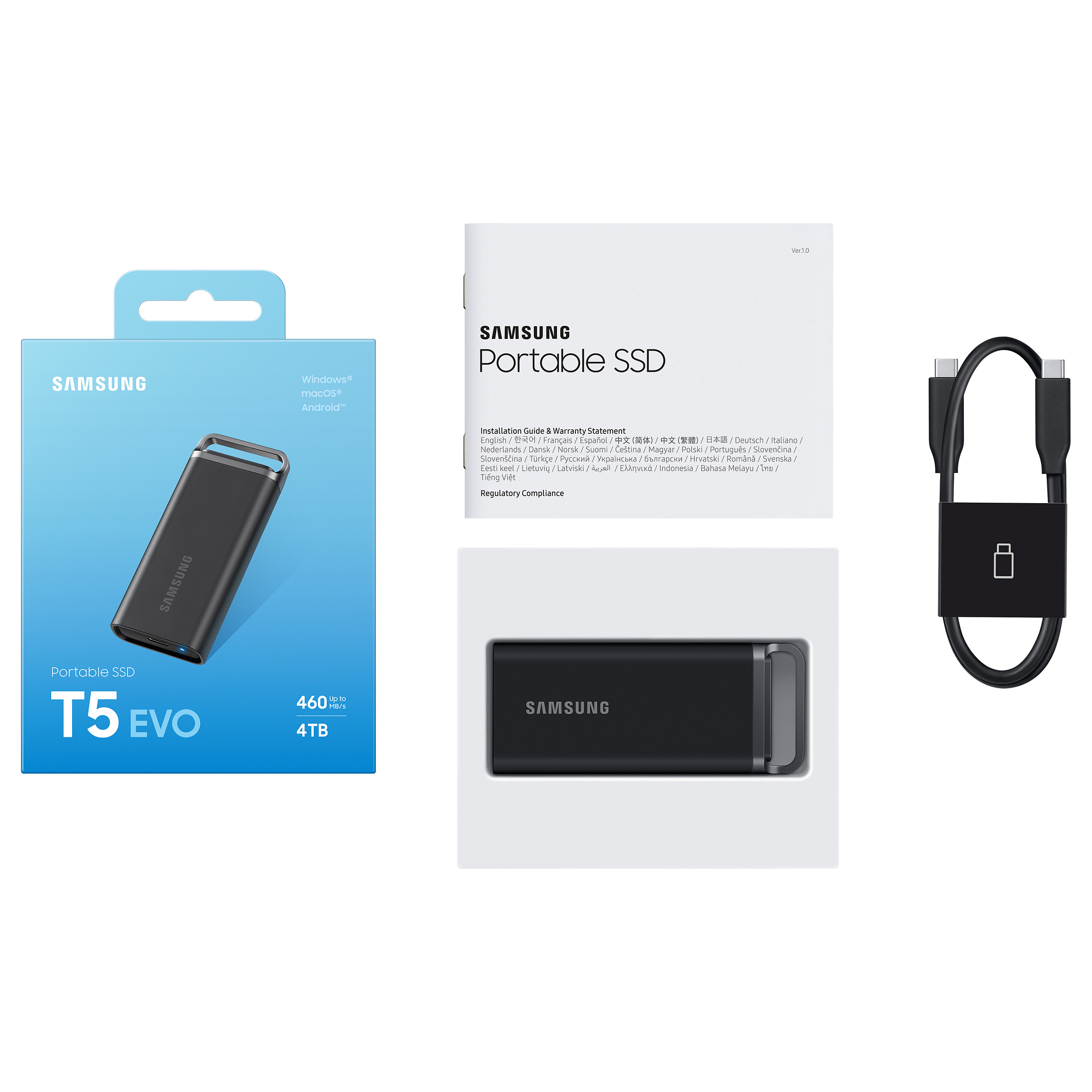 SSD e Jashtme Samsung T5 EVO / 4TB / USB Type-C - Zezë - 10