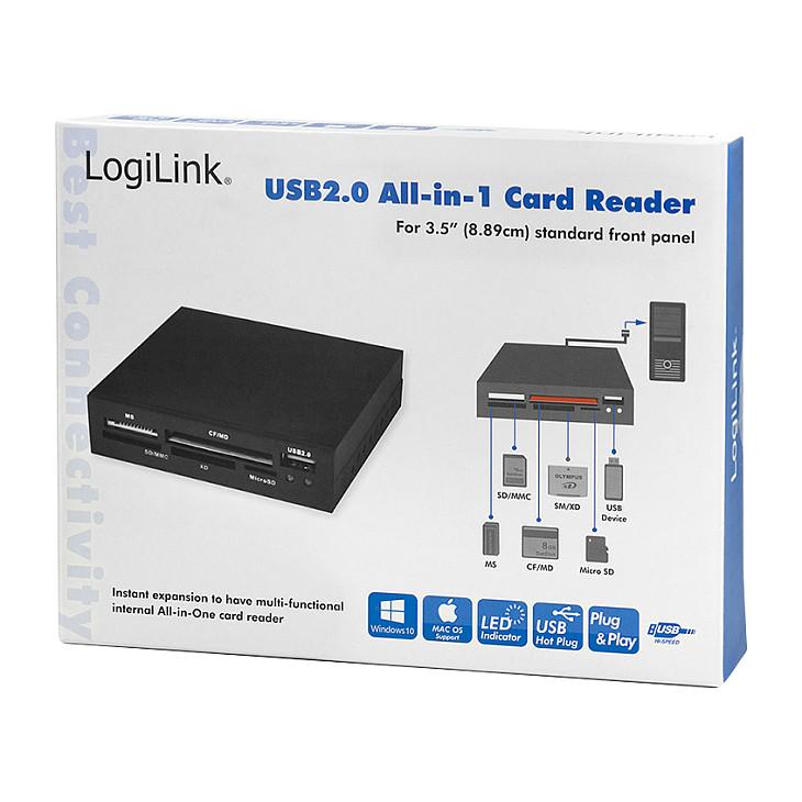 Lexues Kartelash LogiLink CR0012 / CF / SD / MMC / MS / XD / microSD / USB 2.0 / 480 Mbit/s / 3.5" - Zezë - 6
