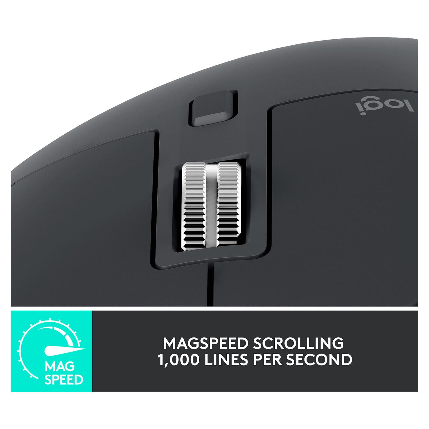 Maus pa kabllo Logitech MX Master 3S / Bluetooth / Logi Bolt / 200–8000 DPI / 7 Butona - Grafit - 14