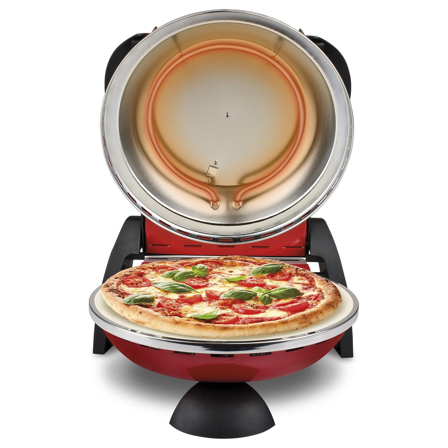 Furrë Pice G3 Ferrari Delizia, 1200W, 400°C, 31cm, Gur Refraktar, Timer - Kuqe - 4
