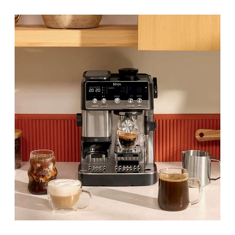 Aparat për Espresso dhe Kafe me Filtër Ninja Luxe Café MINI ES301EU, 1650 W, Mulli i Integruar – Zezë/Argjend - 8