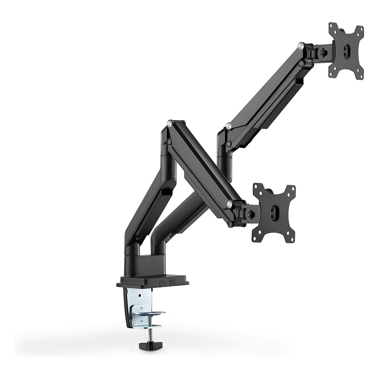 Mbajtëse për Monitor DIGITUS DA-90395 / 2 Monitorë / 15"-32" / 9kg për monitor / VESA 75x75-100x100 / Tavolinë / Gas Spring - Zezë