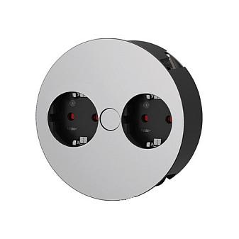 Prizë për Montim në Tavolinë Bachmann TWIST 931.021, 2x Type F, 2 m, 250 V, IP20 - Zezë/Hiri