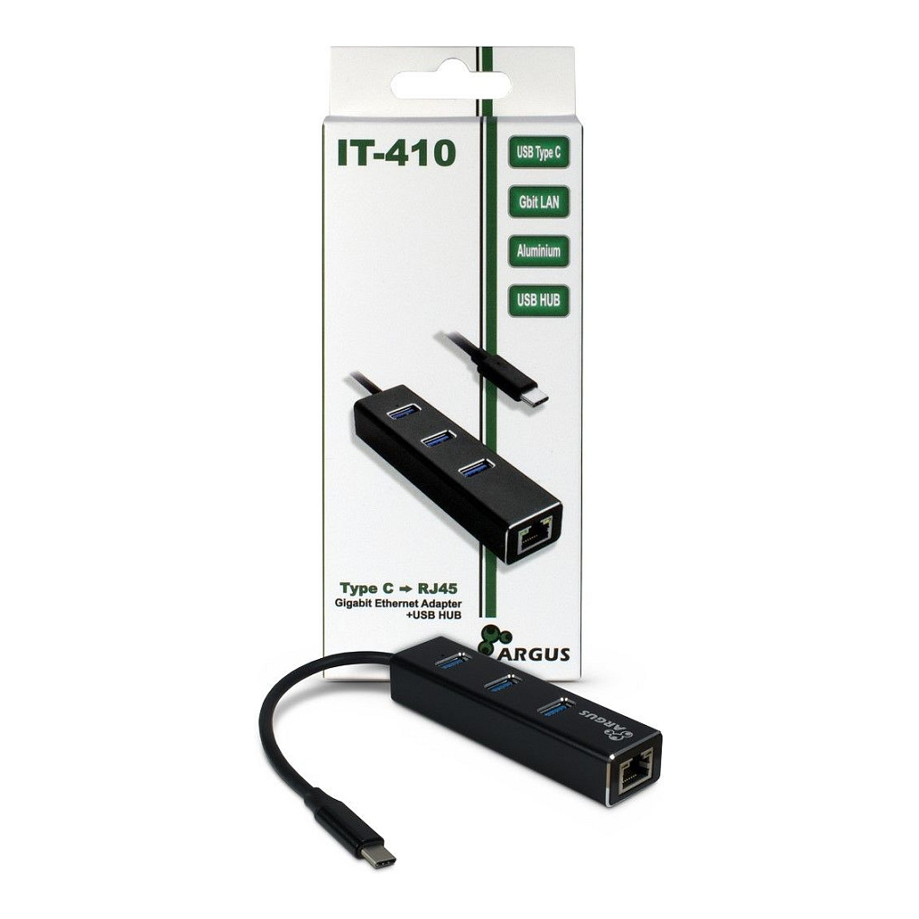 HUB USB-C HUB 3-Porte Inter-Tech Argus IT-410 1x RJ45 Gigabit Lan passiv - 2