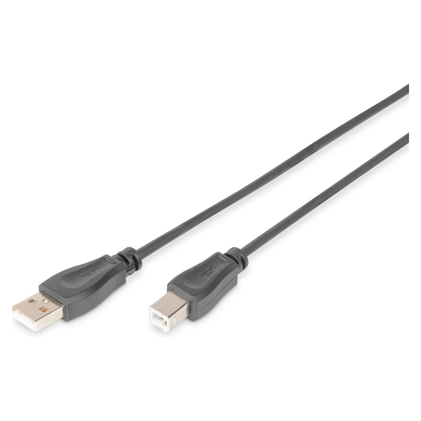 Kabllo DIGITUS AK-300105-018-S / USB-A në USB-B / USB 2.0 / 1.8m - Zezë