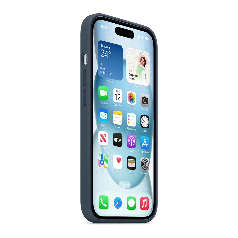 Case për Telefon Apple iPhone 15, Silicone, MagSafe - Blu e Errët - 6