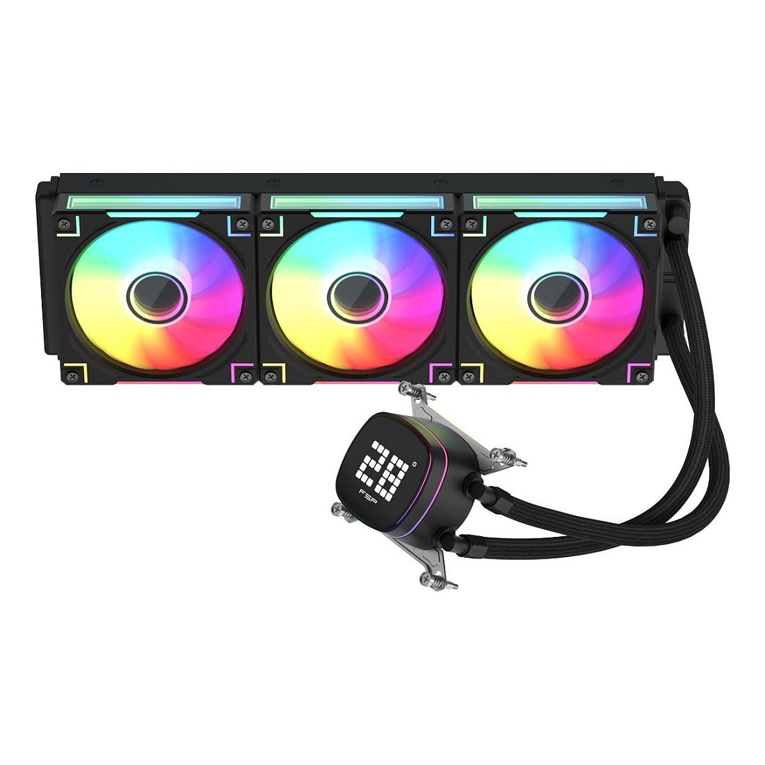 Ftohës AIO për Procesor FSP AD36-B / 360mm / 300W / 3x120mm / ARGB / 1100-2000RPM - Zezë