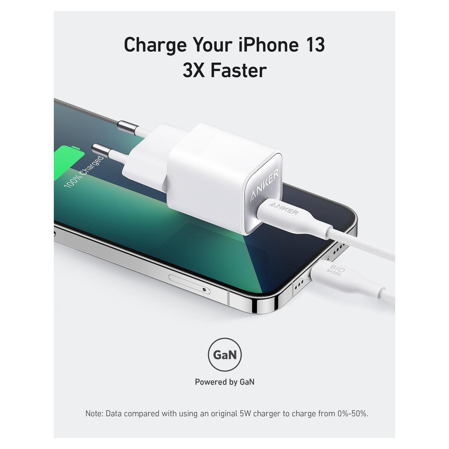 Karikues Anker 511 Nano 3, USB-C, 30W, PowerIQ 3.0, PPS - Bardhë - 4