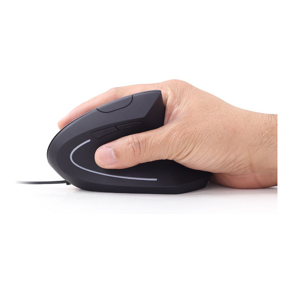 Maus me kabllo Gembird MUS-ERGO-01 / 3200 DPI / USB-A / 6 Butona - Zezë - 5