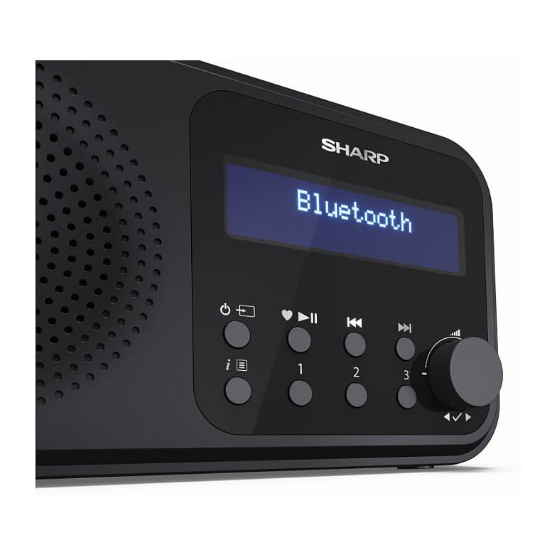 Radio portative Sharp DR-P420, DAB, DAB+, FM, Tuner digjital, 2 W RMS, Ekran LCD, Dalje për kufje 3,5 mm, Micro-USB - Zezë - 4