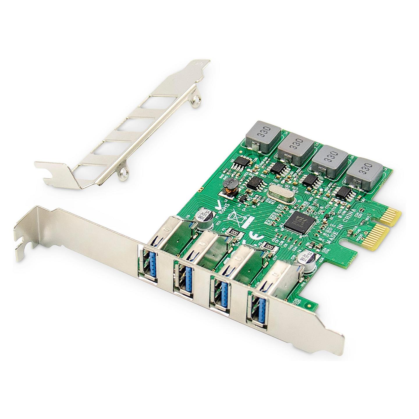Kartë Zgjerimi DIGITUS DS-30226, PCI Express 2.0, 4x USB-A 3.0, 5Gbps, VIA VL805, Low Profile