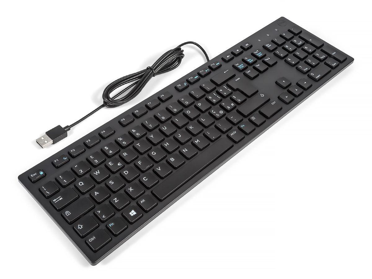 Tastierë me kabllo Dell KB216 / USB / Full-Size / Plunger / 1.8m / QWERTY IT - Zezë