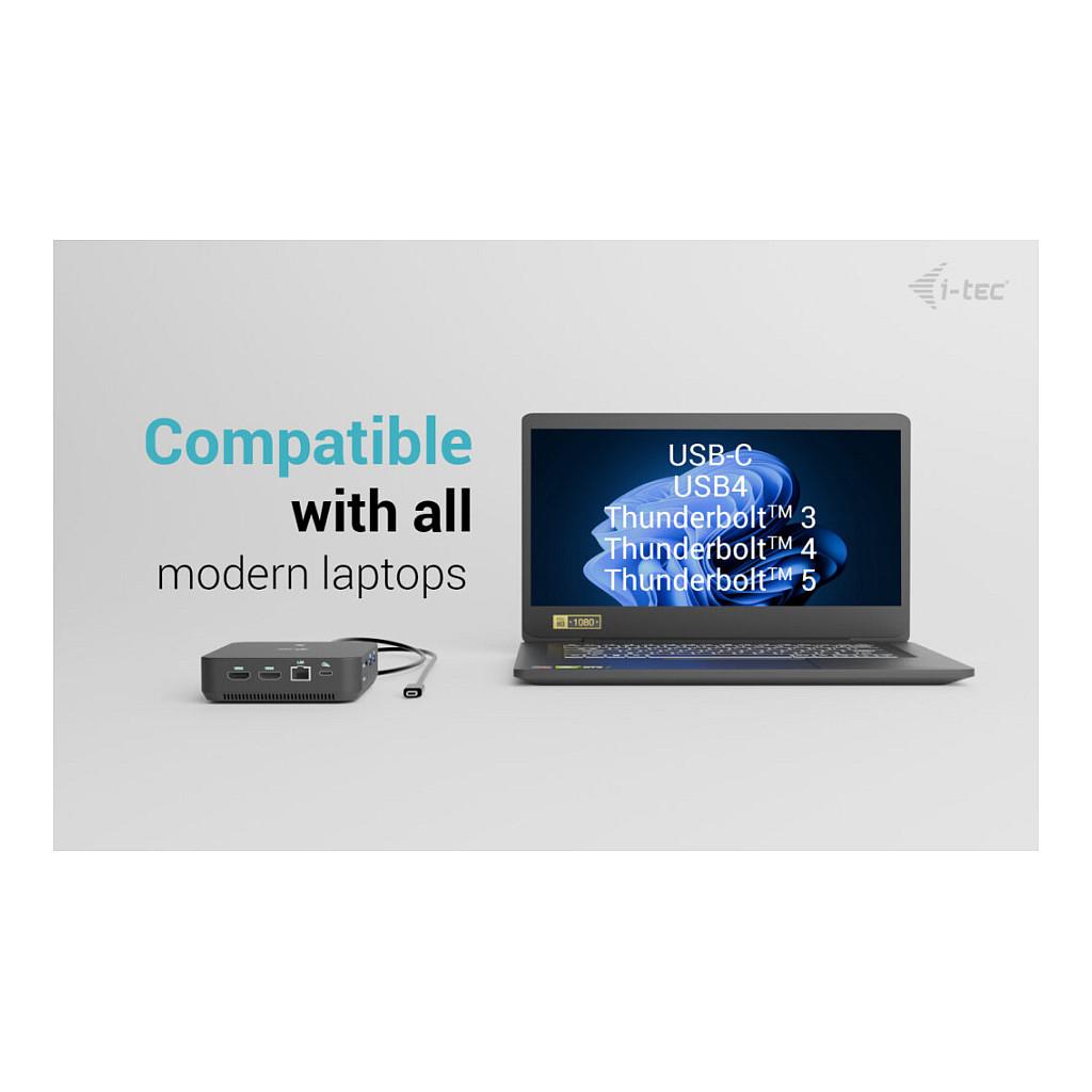 Docking Station i-tec C31TRIVIDPRO100W, USB-C, 2x HDMI, 1x DisplayPort++, 6x USB, Power Delivery 100W, Karikues USB-C 100W - Zezë - 5