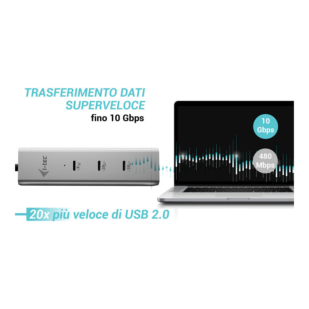 HUB I‑TEC USB-C / 5 Ports - Argjend - 17