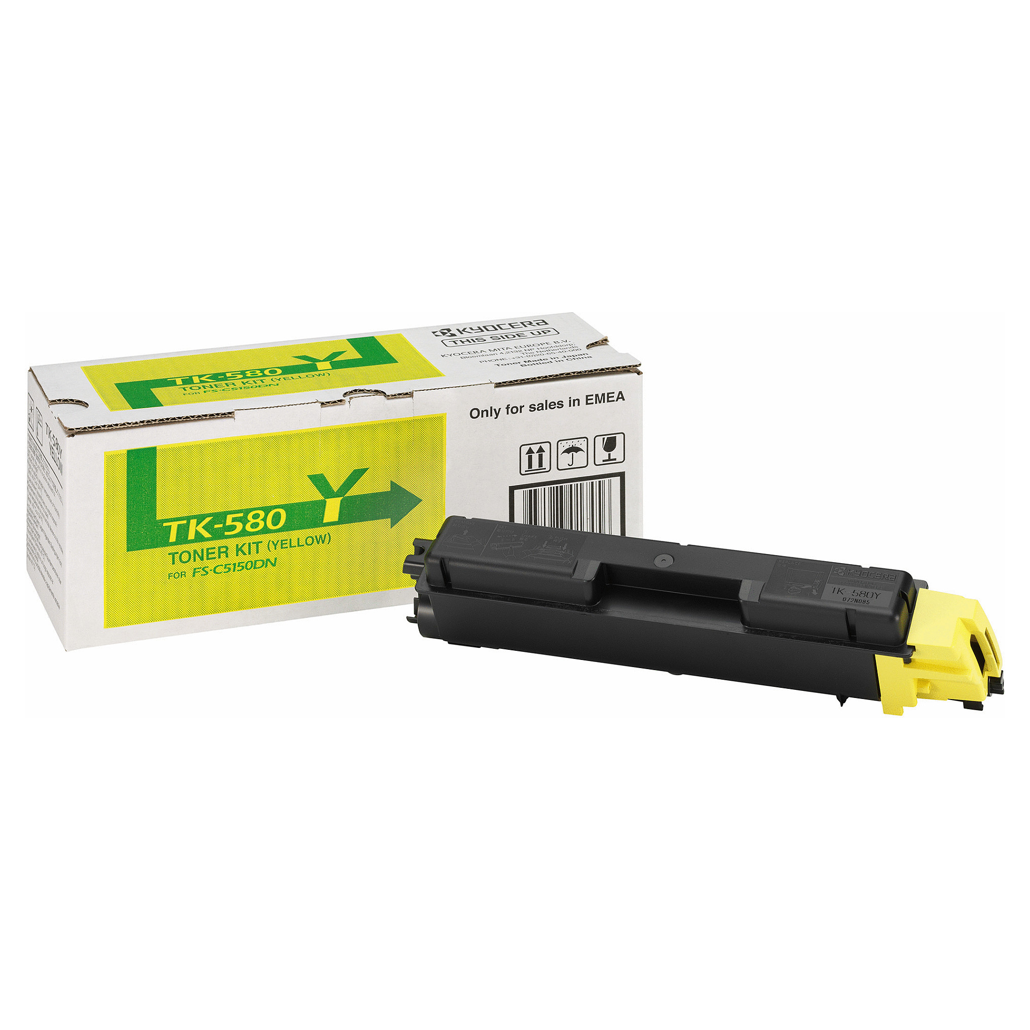 Toner Kyocera TK-580Y Cartridge Original /Up to 2,800 Pages (ISO/IEC 19798 Compliant) - Verdhë - 3