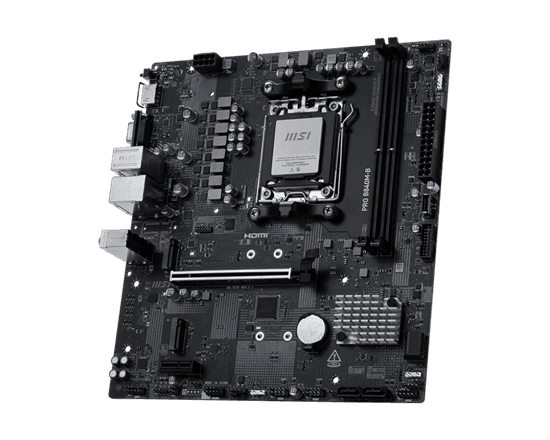 Pllakë Amë MSI PRO B840M-B, mATX, AMD AM5, B840, DDR5, PCIe 4.0 x16, PCIe 3.0 x1, HDMI, VGA, USB 5Gbps - 4