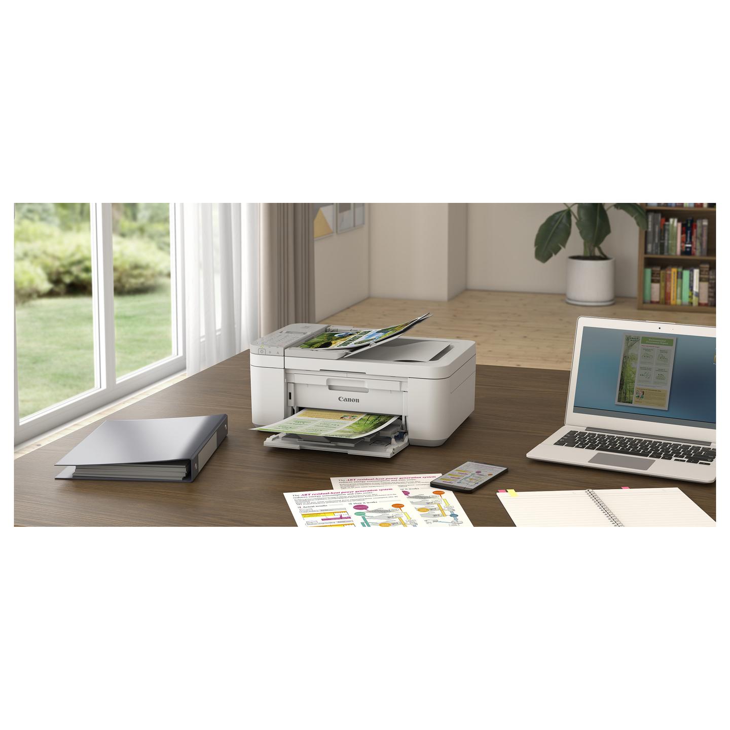 Printer multifunksional Canon PIXMA TR4756i, inkjet me ngjyra, A4, printim, skanim, kopjim, faks, Wi-Fi, USB, duplex automatik, ADF 20 fletë – Bardhë - 4
