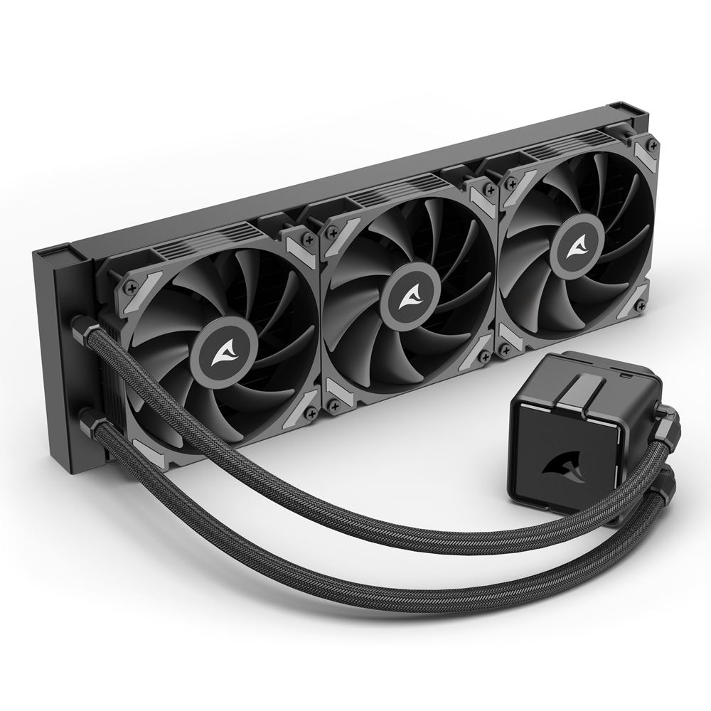 Ftohës për Procesor Sharkoon S40 / AIO Liquid Cooler / 360mm Radiator / 3×120mm PWM Fans – Zezë