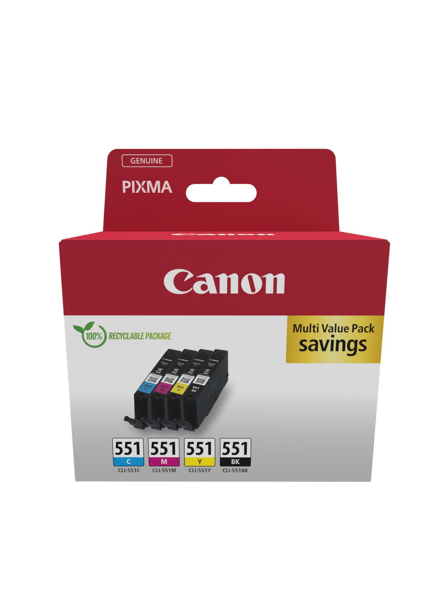 INK Canon CLI-551 / 6509B015 / Multipack – Zezë/Blu/Rozë/Verdhë - 1