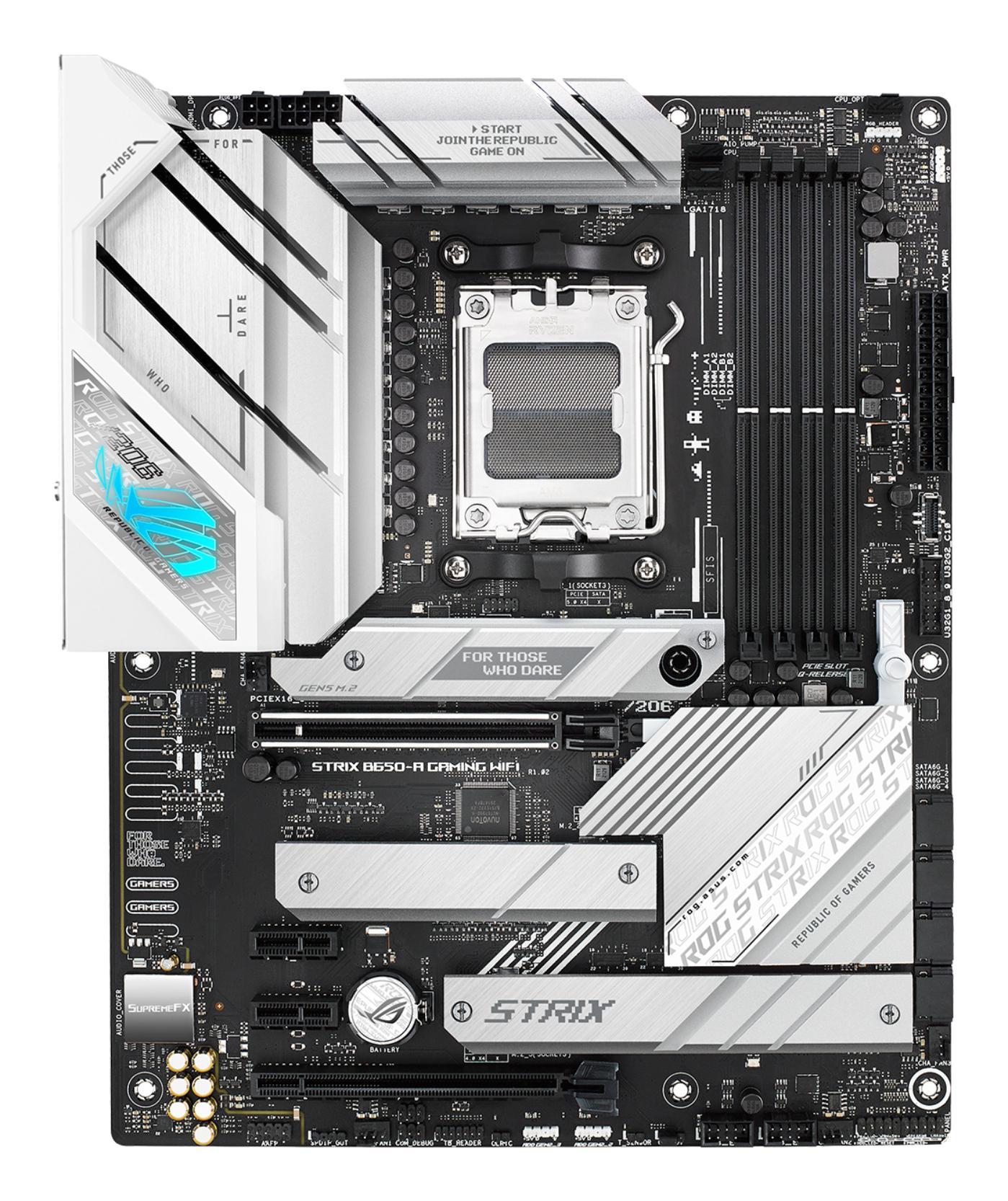 Pllakë Amë ASUS ROG STRIX B650-A GAMING WIFI / AM5 / B650 / DDR5 / PCIe 5.0 / Wi-Fi 6E – Argjend - 2