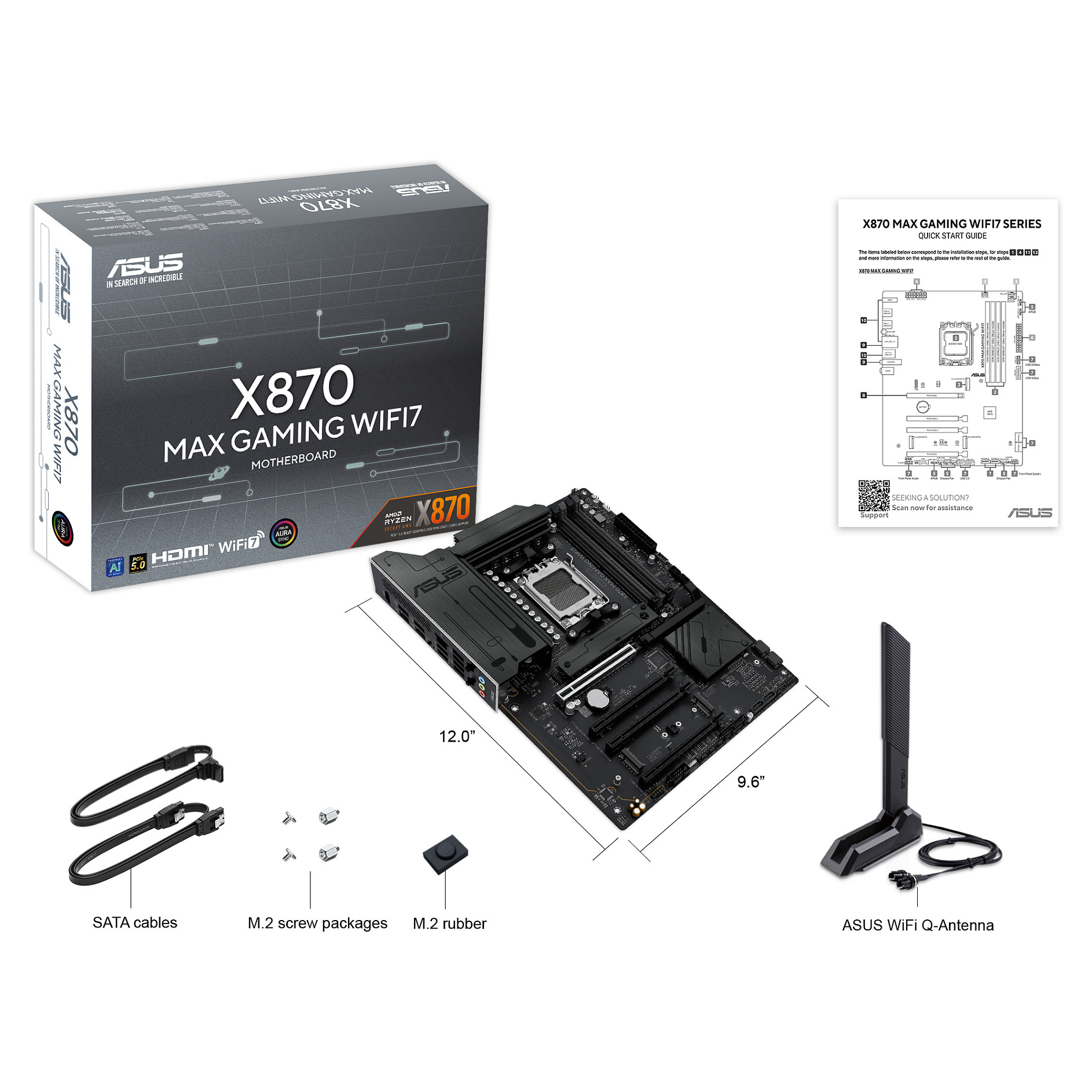 Pllakë Amë AMD AM5 ASUS X870 MAX GAMING WIFI7 / DDR5 / ATX / HDMI - 5