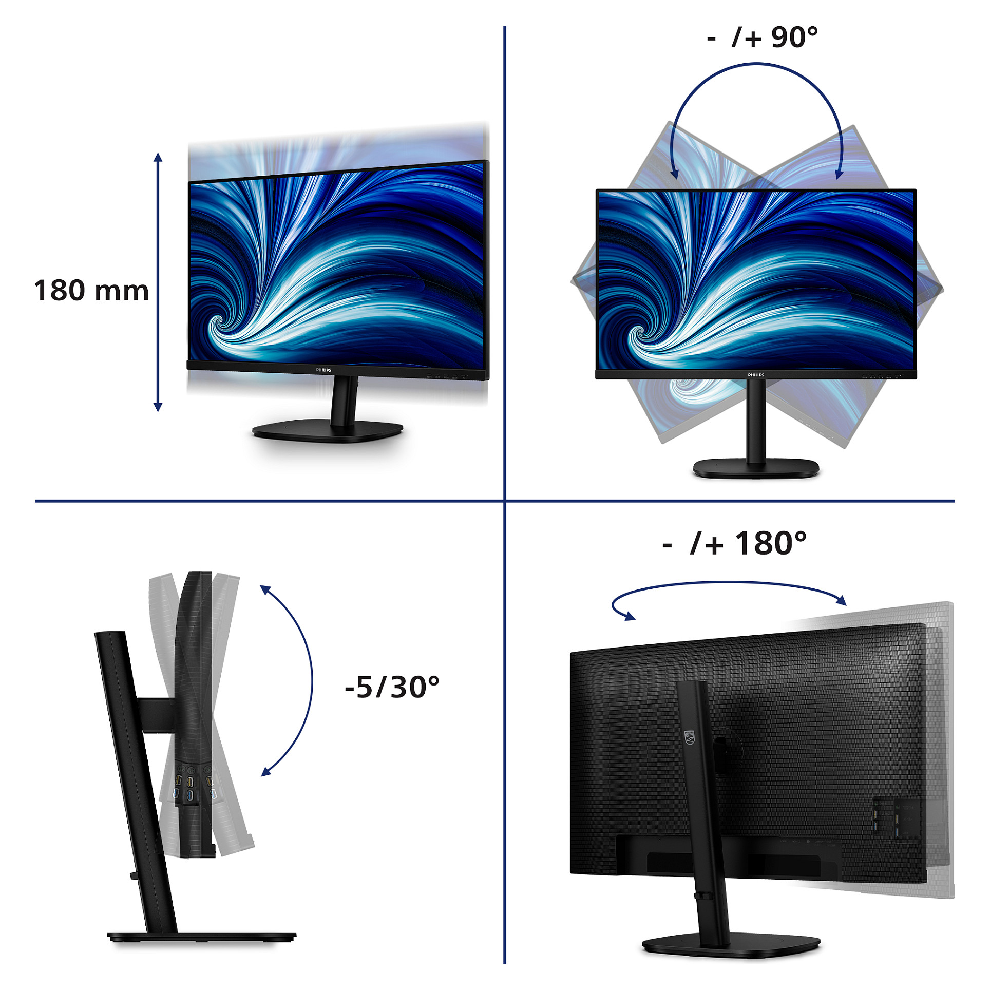 Monitor Philips 32B2N3500 / 31.5"/ Quad HD IPS LCD / 100Hz / 4ms / HDMI+DP - Zezë - 6