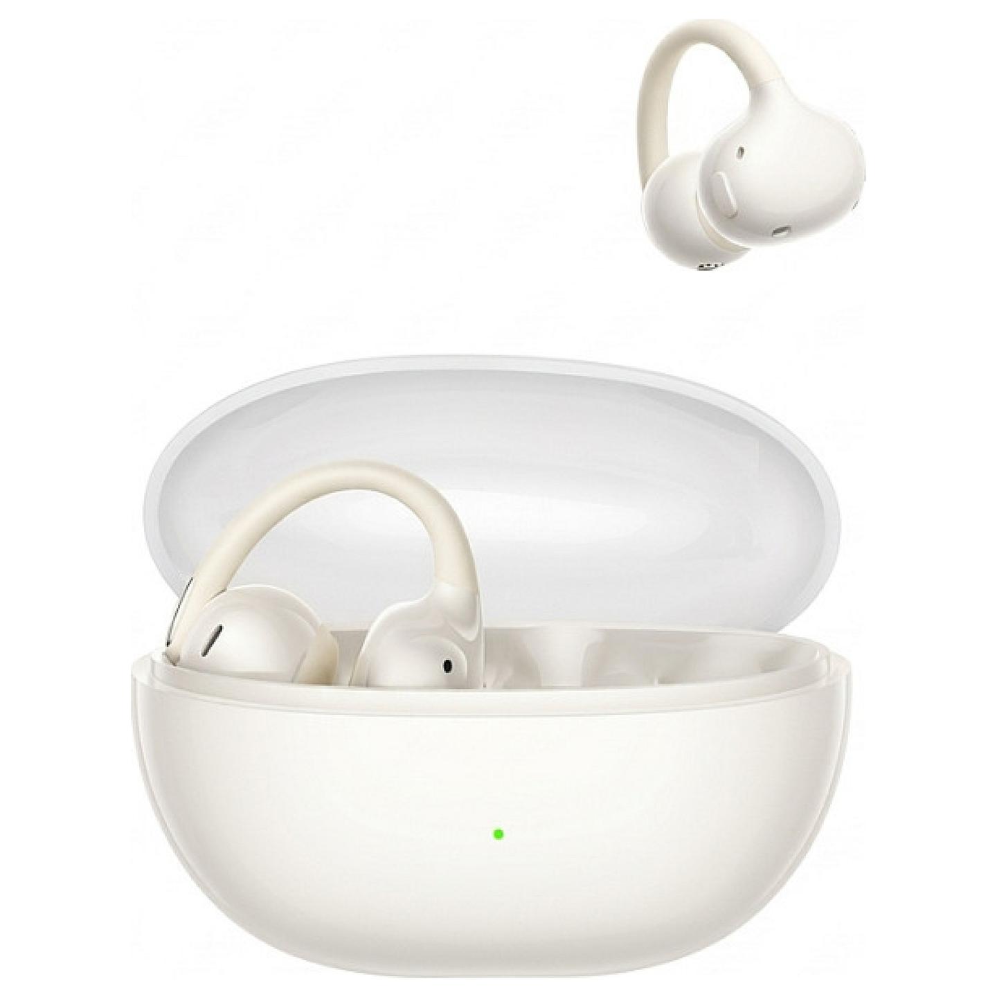 Kufje pa kabllo Baseus Bass BC1 / Open-Ear / Bluetooth 6.0 / 12 mm / AI Bass / Multipoint / 4 Mikrofona – Bardhë