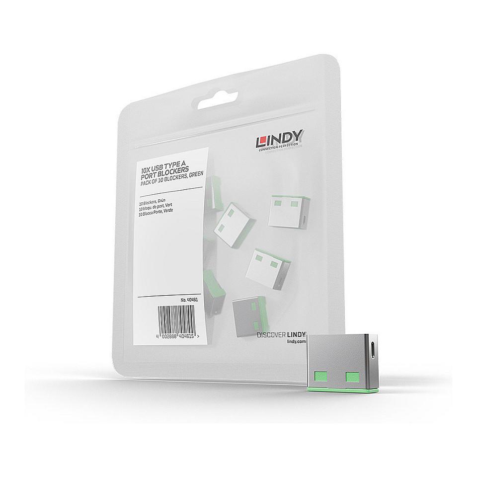 Bllokues portash Lindy 40461, USB-A, 10 copë - Gjelbër