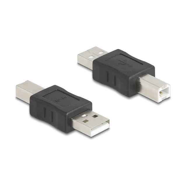 Adapter USB DeLOCK 67198 / USB-A mashkull në USB-A mashkull / USB 2.0 / 480 Mbps - Zezë
