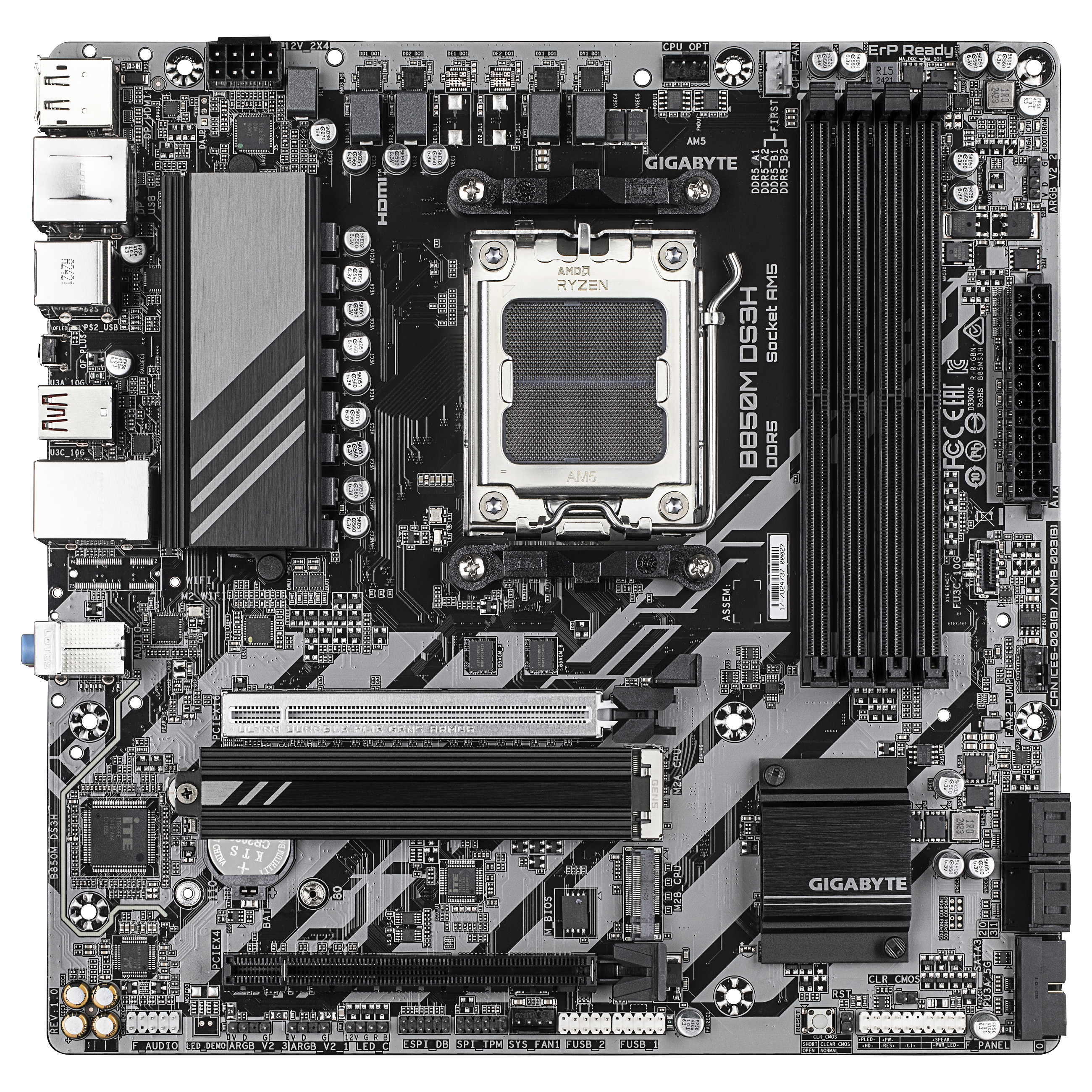 Pllakë Amë GIGABYTE B850M DS3H / AMD AM5 / B850 / DDR5 / Micro ATX / 2.5GbE LAN - 2