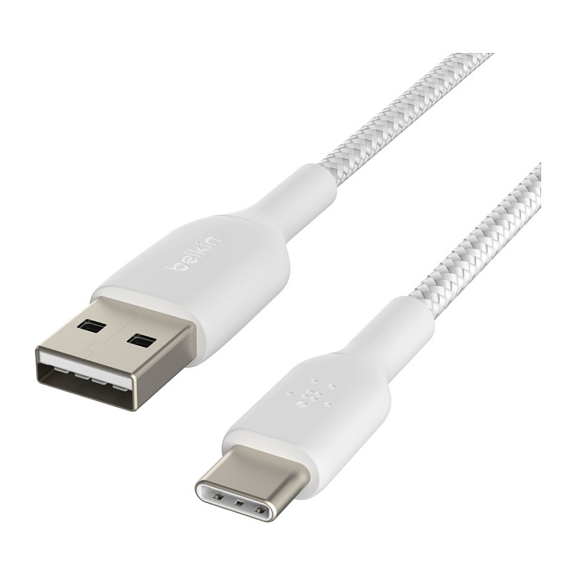 Kabllo USB Belkin USB-C to USB-A Cable / Braided / 2m – Bardhë - 2