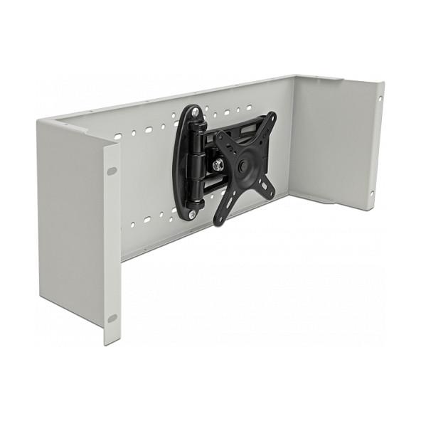 Mbajtëse për Monitor DeLOCK 42640 / 19" Rack / 4U / 10kg / 3 Nyje / Krah 320mm / VESA 50x50, 75x75 & 100x100 - Gri