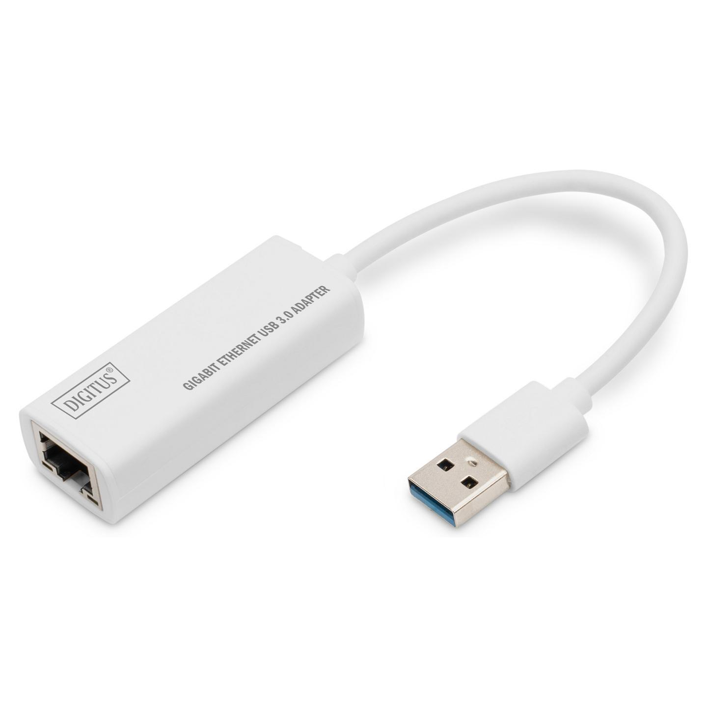 Adapter USB DIGITUS DN-3023 / USB 3.0 në Gigabit Ethernet / RJ45 / 10/100/1000 Mbps - Bardhë