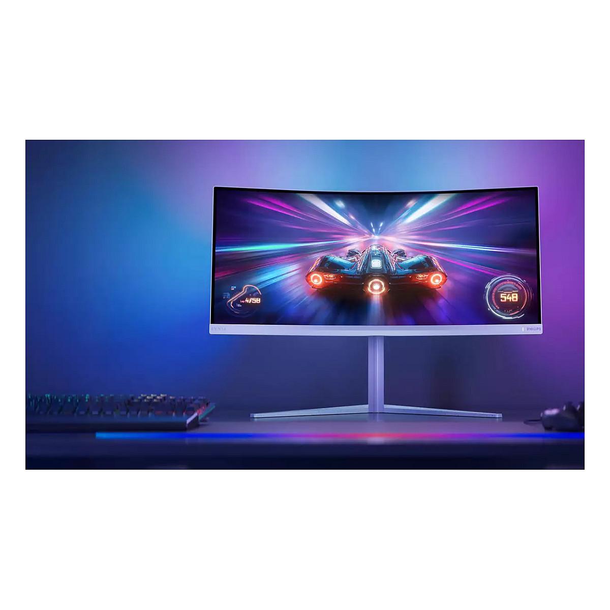 Monitor Gaming Philips 34M2C5601QA/00, 34", UWQHD Fast VA Curved, 200Hz, 1ms, 2xHDMI+DP+USB-C+USB - Bardhë - 11