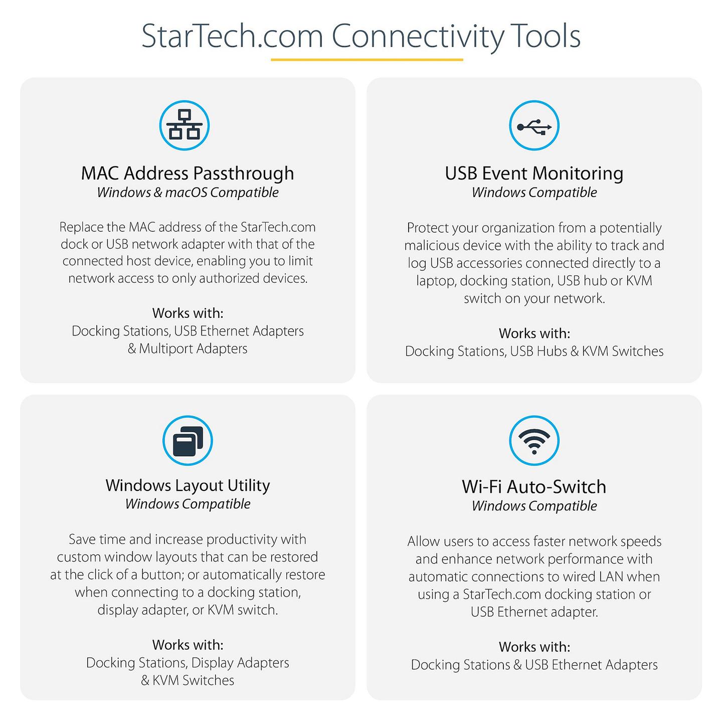 Adapter USB-C StarTech.com DKT31CHVL, HDMI 4K, VGA, USB-A, USB-C 10Gbps, Gigabit Ethernet - Zezë/Hiri - 7