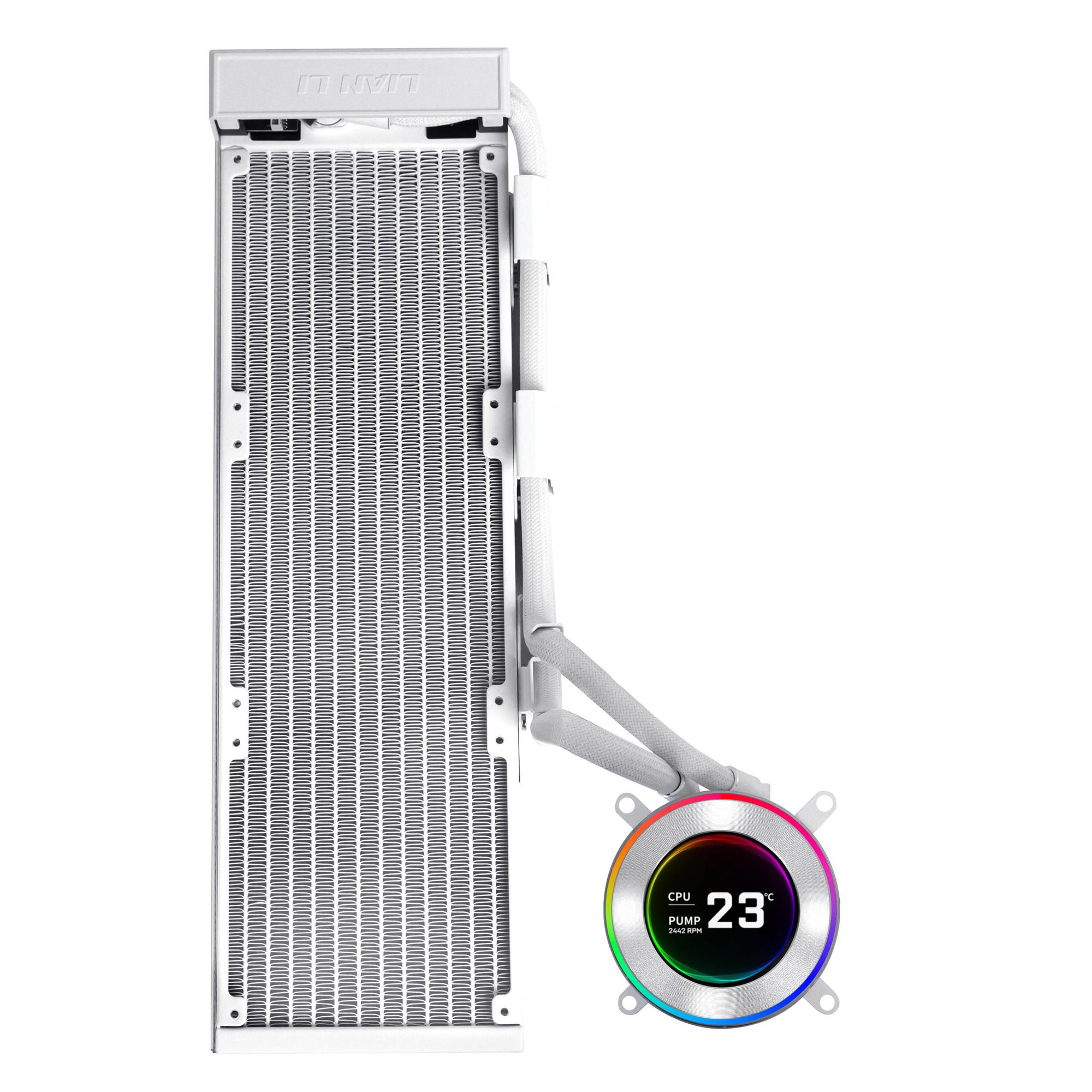 Ftohës me ujë për procesor Lian Li HYDROSHIFT II LCD-C 360N / 360mm / LCD 2.1" / GHS2LCD36W – Bardhë - 3
