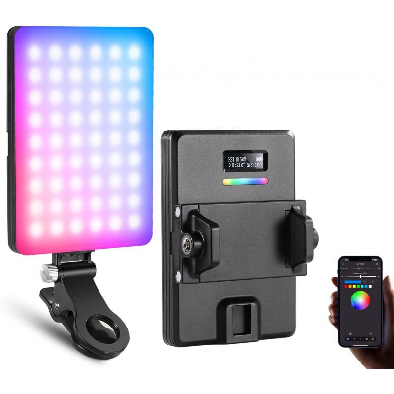 Dritë e Mençur Neewer VL67C, RGB, 5W, 94 LED, 450Lux, 2500-8500K, CRI 97, Bluetooth, USB-C - Zezë - 1