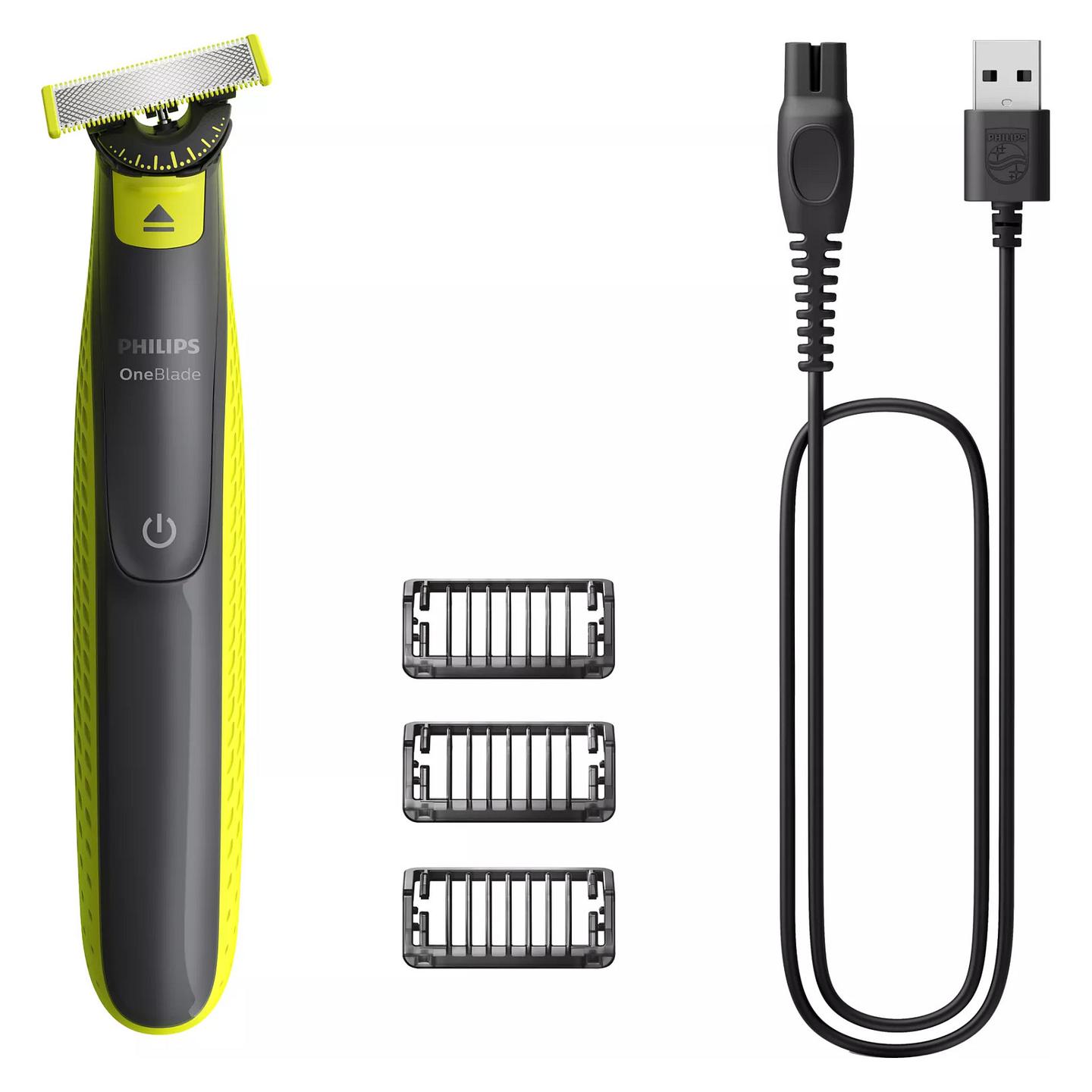 Makinë e rrojës Philips OneBlade 360 Face QP2724/23 / 360 Blade / 12.000 lëvizje/min / 1–5mm / Wet & Dry / IPX7 / 45 Min – Gri/Gjelbër - 1