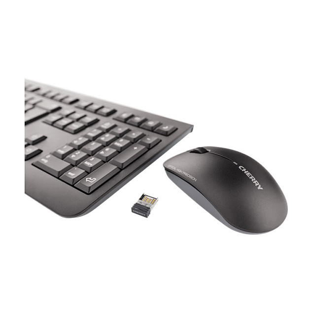 Set tastierë dhe maus me kabllo CHERRY DW 3000 / USB / AZERTY Francez / 1200 DPI / 3 butona - Zezë - 9