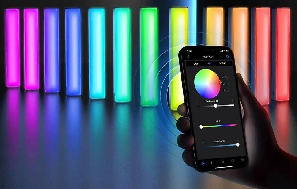 Dritë e Mençur Neewer RGB1, RGB, 10W, 800Lux, 3200-5600K, CRI 98+, 25cm, Magnetike - Zezë - 4