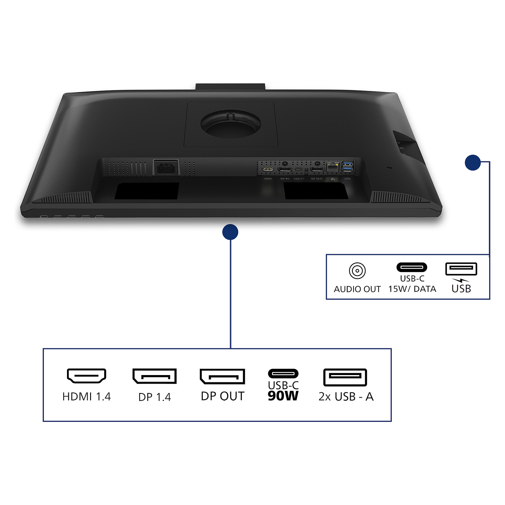 Monitor Philips 3000 Series 24B2U3301H/00 / 23.8" / Full HD IPS / 120Hz / 4ms / USB-C+USB Hub+Speakers - Zezë - 4