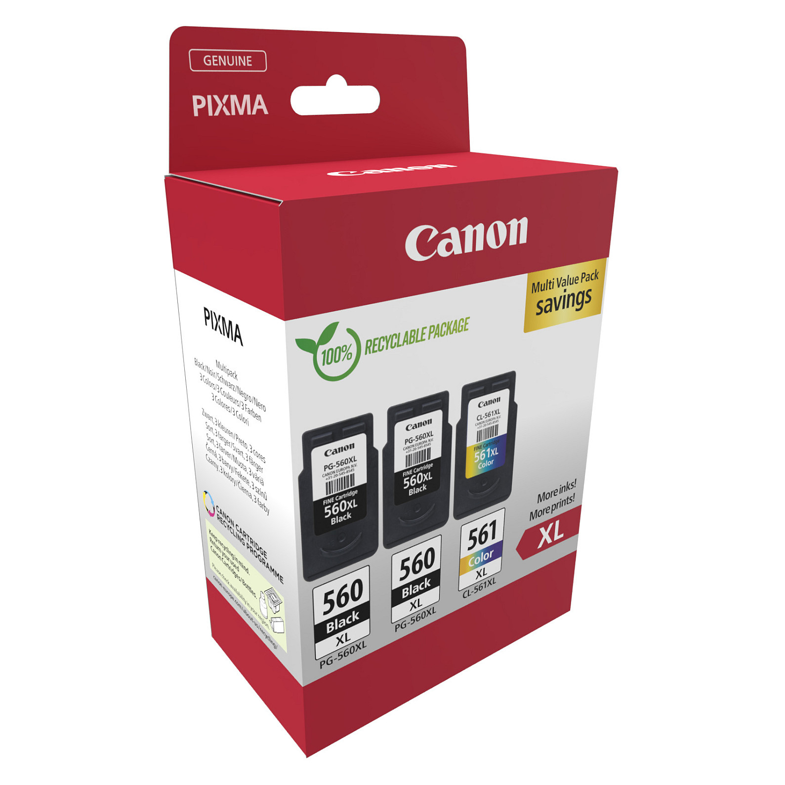 Toner Canon Tinte PG-560XL/CL-561XL 3712C009 3er Multipack (2xBK/Ngjyrë) - 2