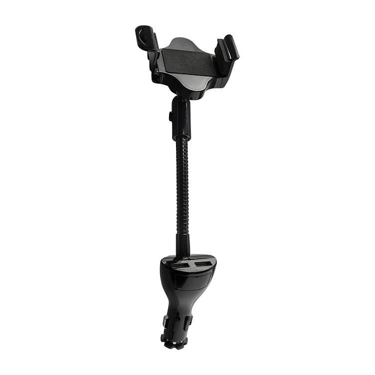 Mbajtës telefoni për veturë LogiLink PA0121 / 2x USB-A / 15.5W / 360° – Zezë - 3