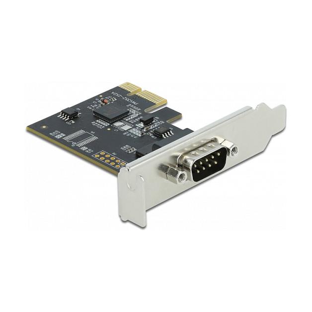 Kartë Zgjerimi PCI Express Delock 90000 / PCIe 2.0 x1 / 1x RS-232 DB9 / Exar XR17V352 / 230.4Kbps / Low Profile - Zezë