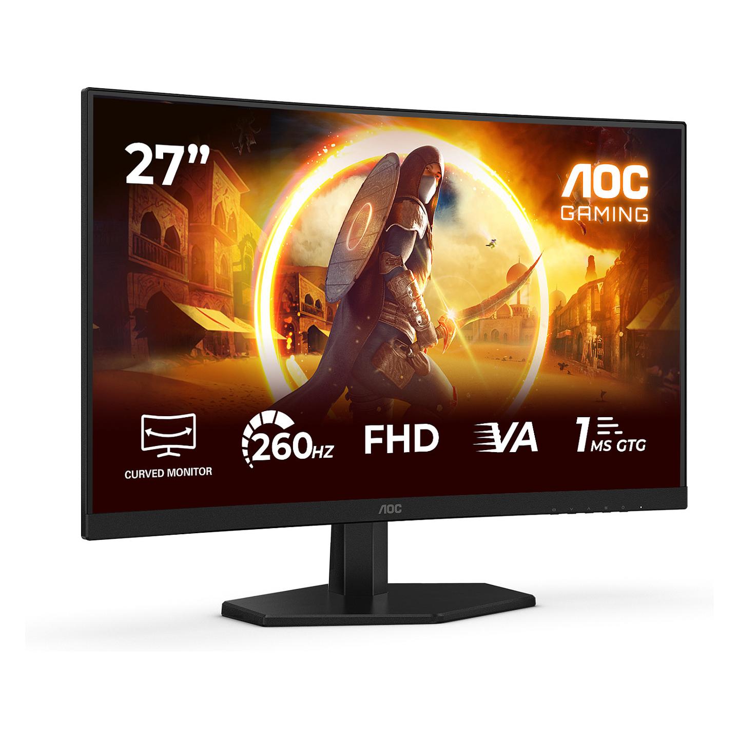 Monitor Gaming AOC C27G42ZE, 27", FHD VA Curved, 260Hz, 1ms, HDMI+DP - Zezë - 3