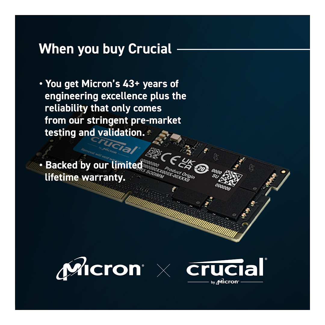 DDR5 SO 5600 32GB Crucial CT32G56C46S5 - RAM Memorie - 4