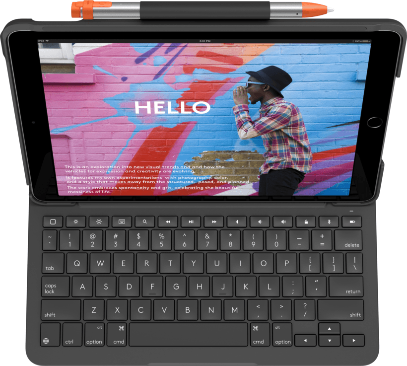 Aksesorë për tablet Logitech Slim Folio / 920-009476 / 10.2" / iPad 7th-9th Gen / Wireless / Bluetooth / QWERTZ Swiss – Grafit - 2