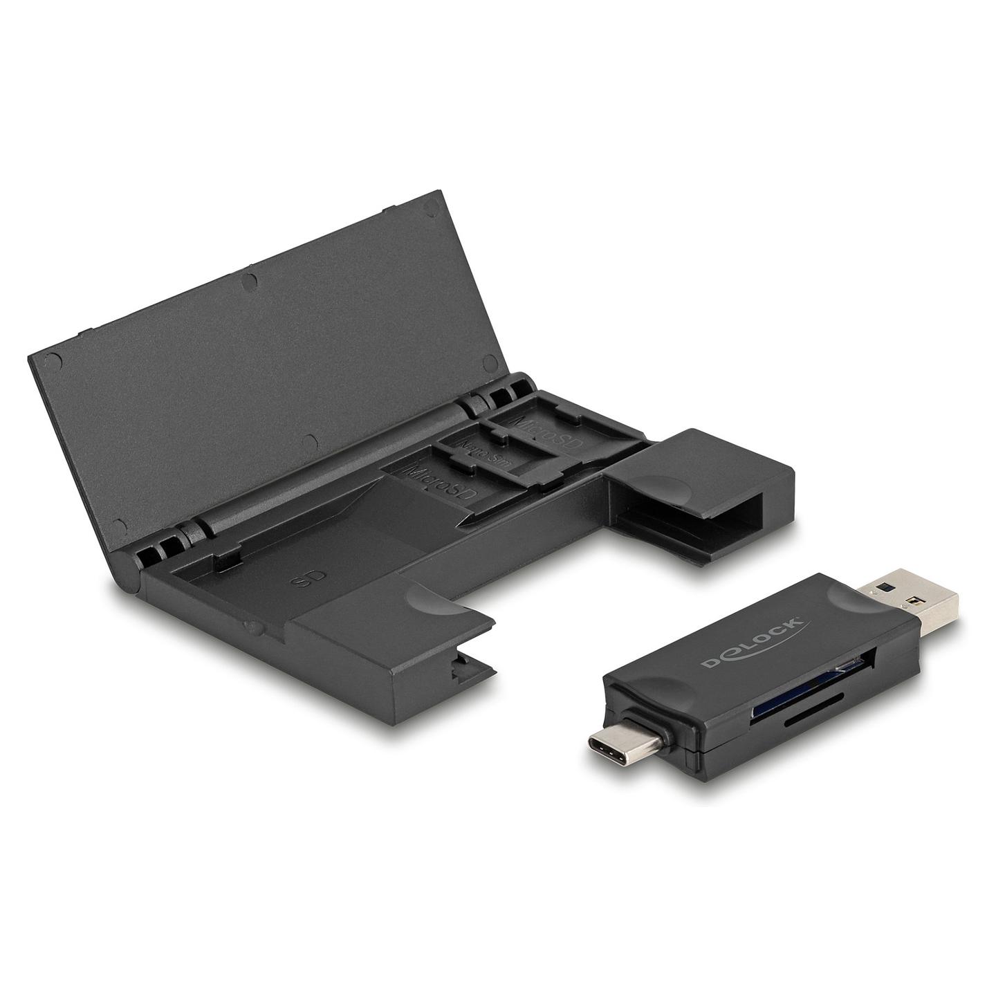 Lexues Kartelash DeLOCK 91014 / SD / SDHC / SDXC / microSD / microSDHC / microSDXC / MMC / USB 3.2 Gen 1 / USB-A / USB-C / 5 Gbit/s - Zezë - 1