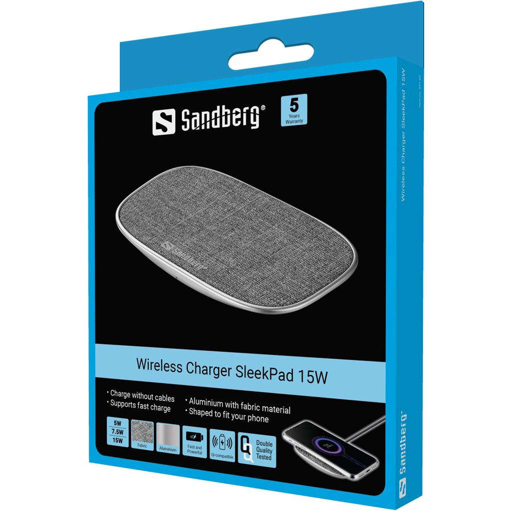 Karikues Wireless Sandberg SleekPad 15W 441-60 / Qi 1.2 / 15W / USB-C - Hiri - 5